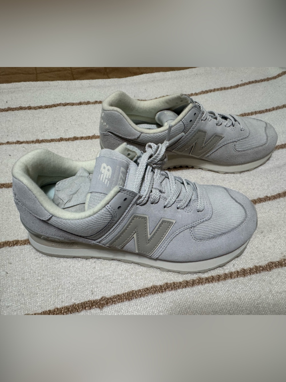 New Balance Women's 574 Light Grey Athletic Sneakers